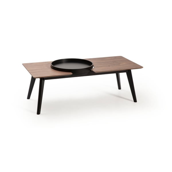 Brązowy stolik z czarnymi nogami z drewna dębowego Marckeric India