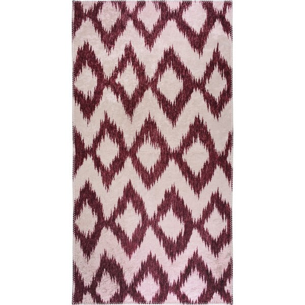 Bordowo-biały dywan odpowiedni do prania 80x150 cm – Vitaus