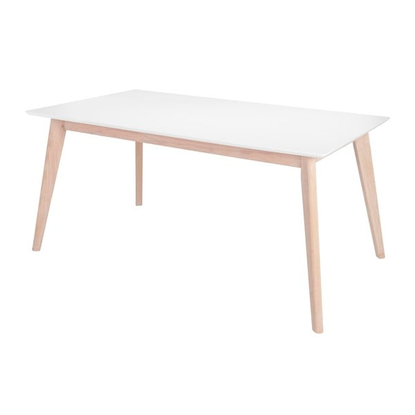 Biały stół do jadalni z nogami z drewna dębowego Interstil Century, dł. 160 cm
