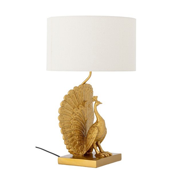 Lampa stołowa w kolorze złota z tekstylnym kloszem (wysokość 58,5 cm) Peacock – Bloomingville-image-3