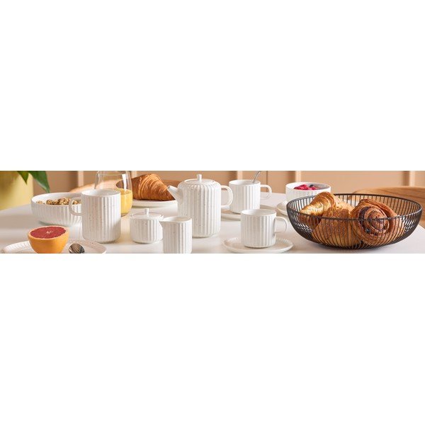 Biały kubek new bone china 410 ml Ora Gloss – Salt&Pepper-image-4