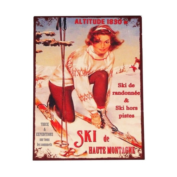 Metalowa tabliczka 25x33 cm Ski – Antic Line