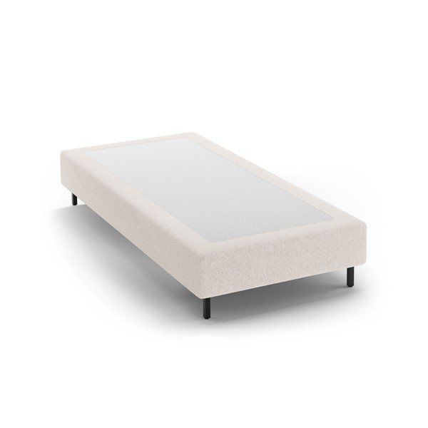 Kremowe tapicerowane łóżko jednoosobowe bez zagłówka 90x200 cm Whale – Micadoni 