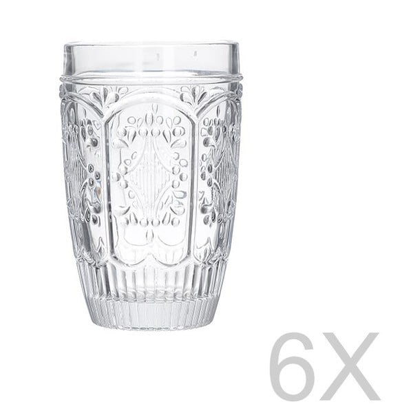 Zestaw 6 przezroczystych szklanek InArt Glamour Beverage, wys. 13 cm