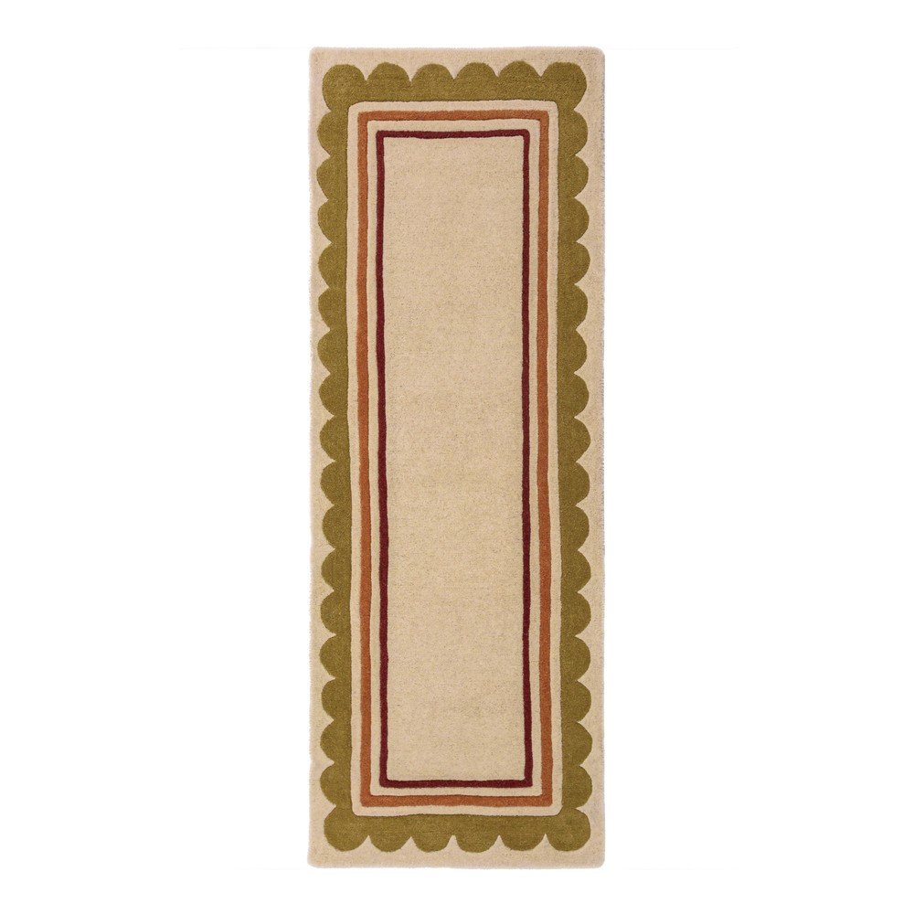 Wełniany chodnik tkany ręcznie w naturalnym kolorze 80x230 cm Lois – Flair Rugs
