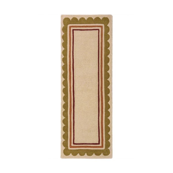 Wełniany chodnik tkany ręcznie w naturalnym kolorze 80x230 cm Lois – Flair Rugs