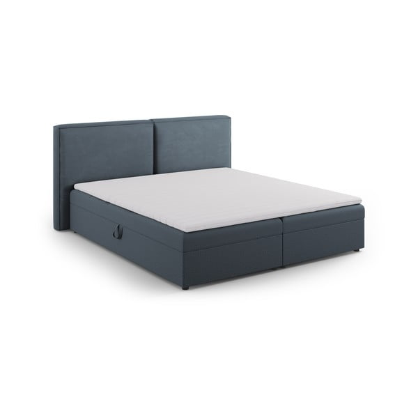 Niebieskie łóżko boxspring ze schowkiem 160x200 cm Arendal – Cosmopolitan Design