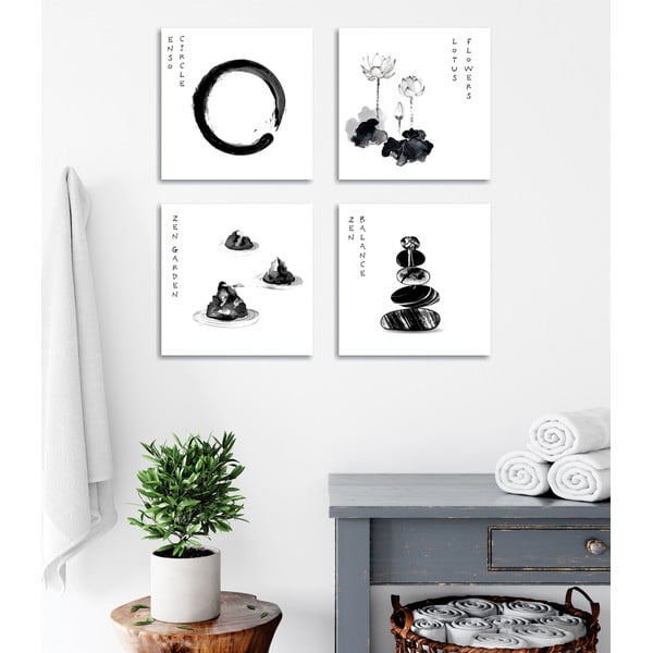 Obrazy zestaw 4 szt. 30x30 cm Japanese Zen – Wallity-image-3