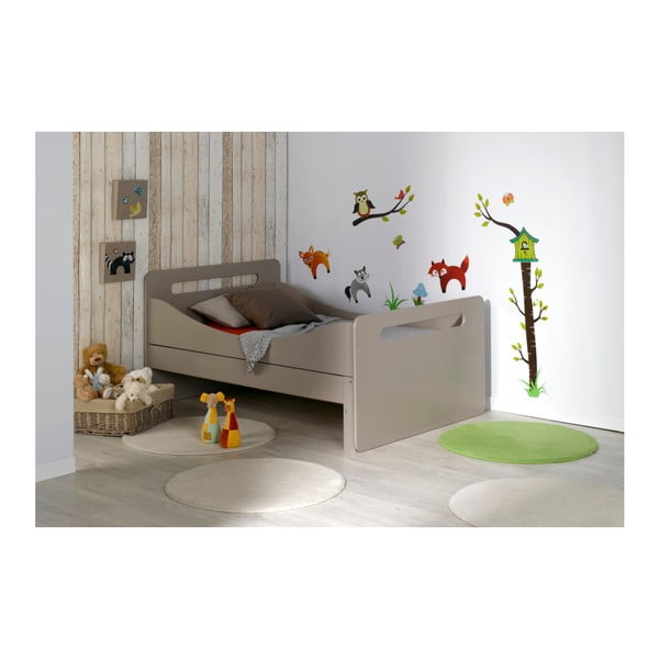 Jasnobeżowe regulowane łóżko dziecięce JUNIOR Provence Féroe, 90x140 cm