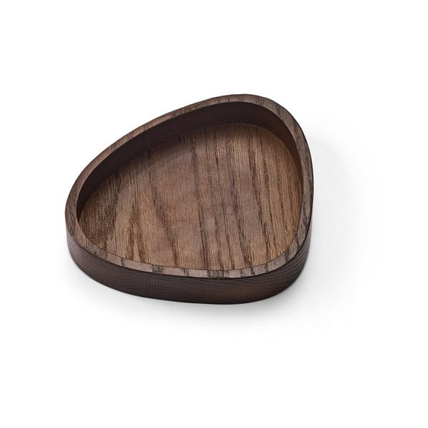 Brązowy drewniany pojemnik dekoracyjny 14x12,5x3 cm Curve S – LIND DNA-image-1