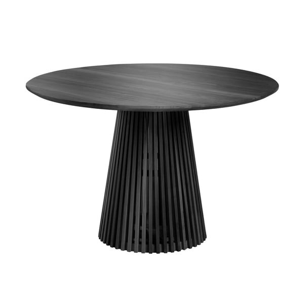 Czarny okrągły stół z litego drewna mindi ø 120 cm Jeanette – Kave Home
