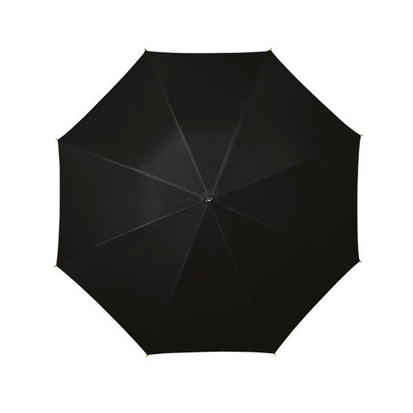 Czarny parasol z drewnianą rączką Ambiance Wooden, ⌀ 102 cm-image-1
