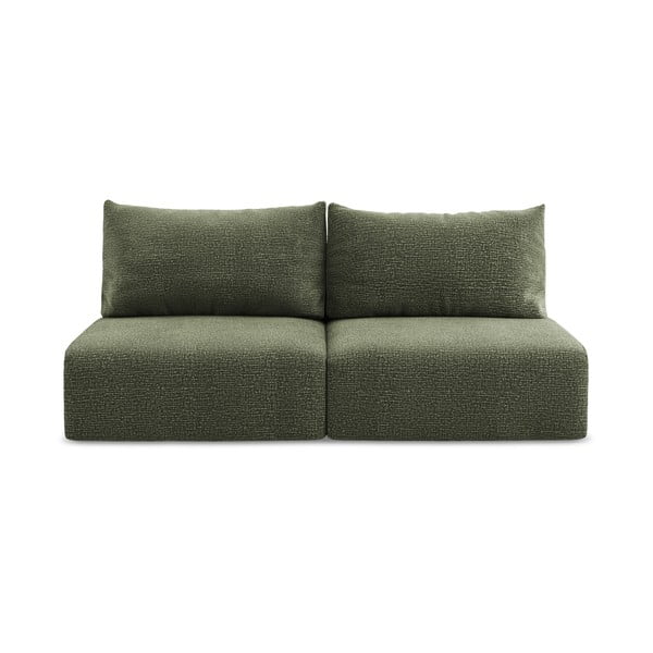 Zielona rozkładana/ze schowkiem sofa 216 cm Kalena – Makamii