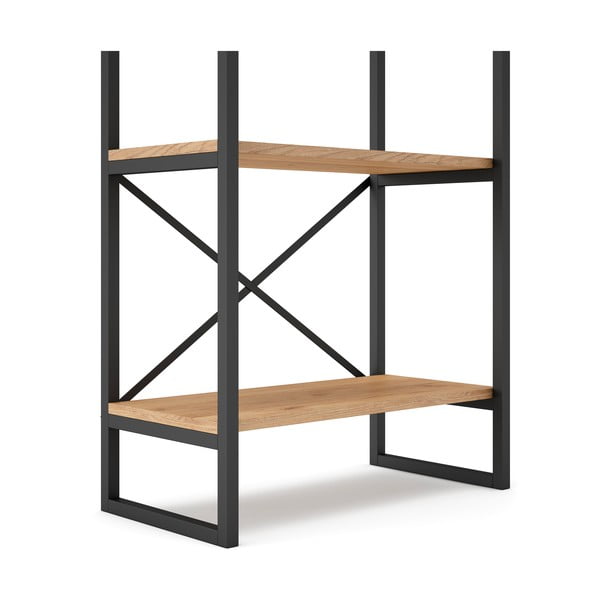 Czarno-naturalny regał w dekorze dębu 58x175 cm Dusan – Marckeric-image-4