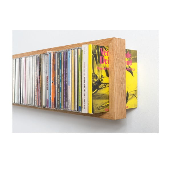 Półka na płyty CD z drewna dębowego das kleine b b-cd2, 69x15 cm-image-3