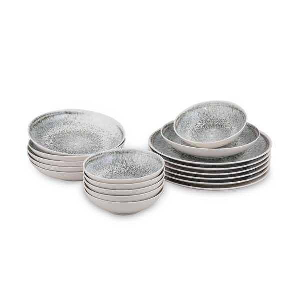 18-częściowy zestaw porcelanowych naczyń Güral Porselen Midnight Sky-image-2