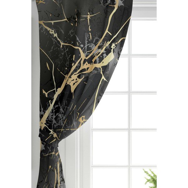 Czarno-złote zasłony zestaw 2 szt. 140x260 cm – Mila Home-image-1