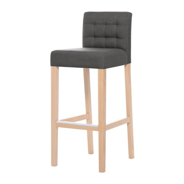 Szarobrązowe krzesło barowe z brązowymi nogami Ted Lapidus Maison Jasmin