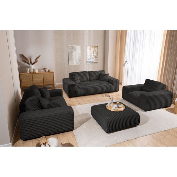 Ciemnoszary sztruksowy podnóżek Justin – Ropez-image-4