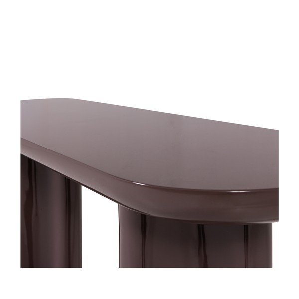 Ciemnobrązowa konsola z połyskiem 35x120 cm Evara – WOOOD-image-4