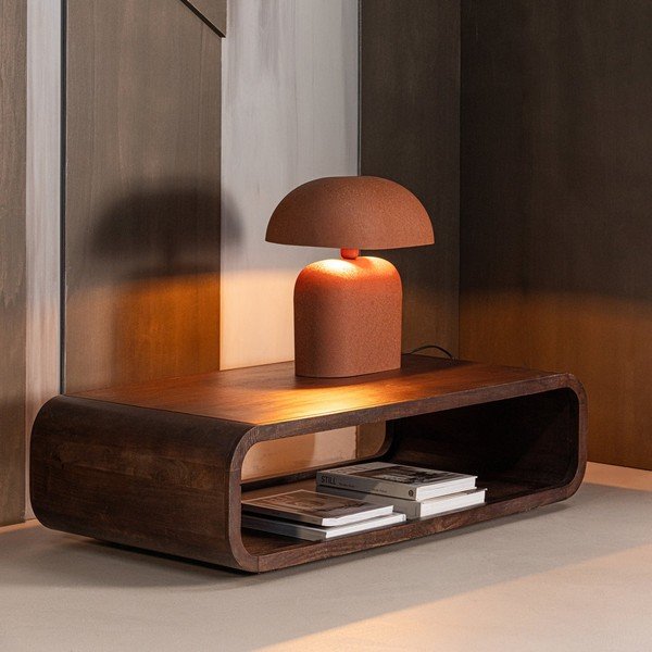 Stolik z litego drewna mango w ciemnym naturalnym kolorze 60x120 cm Kinu – WOOOD-image-1