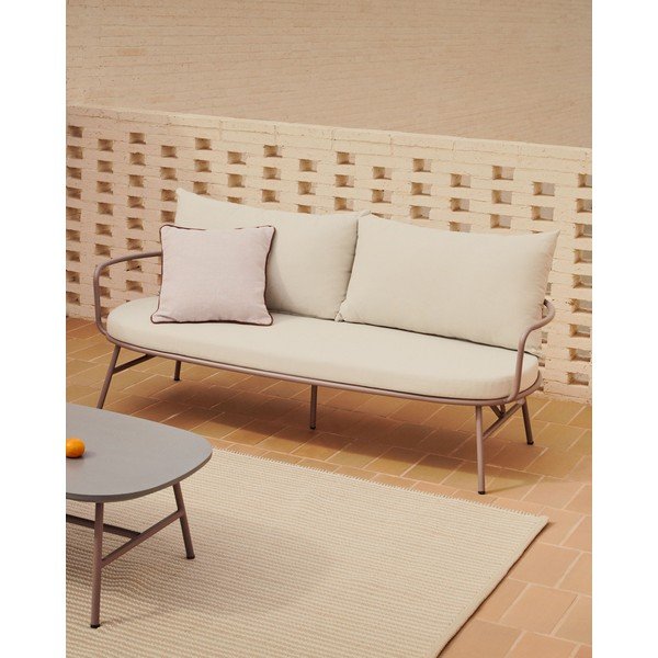 Kremowa metalowa sofa ogrodowa Bramant – Kave Home-image-1