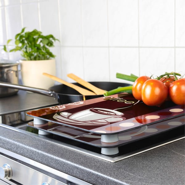 Zestaw 2 szklanych płyt ochronnych na kuchenkę Maximex Coffee, 52x30 cm-image-1