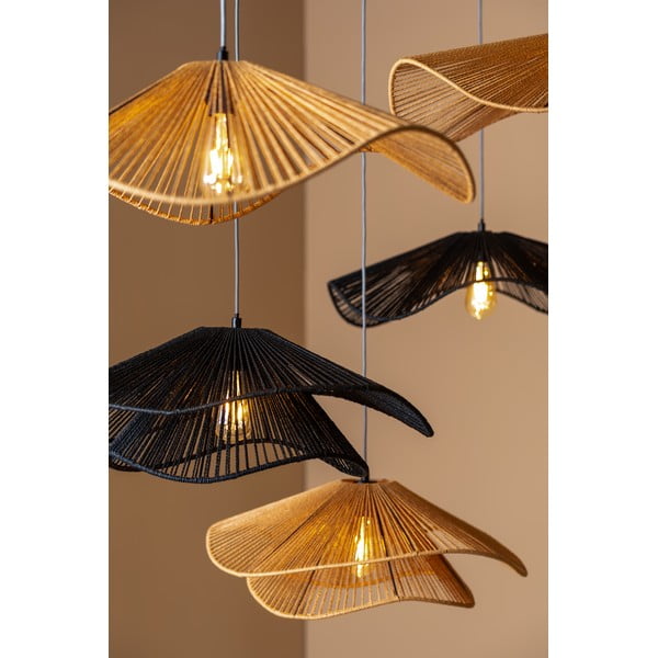 Czarna lampa wisząca z kloszem z plecionki papierowej ø 62 cm Sombra – Leitmotiv-image-3