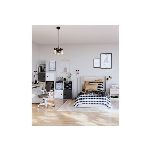 Czarny/w kolorze złota kinkiet dziecięcy z metalowym kloszem Mouse – GTV-image-1