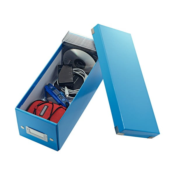 Niebieski kartonowy pojemnik z pokrywką 14x35x14 cm Click&Store – Leitz-image-2