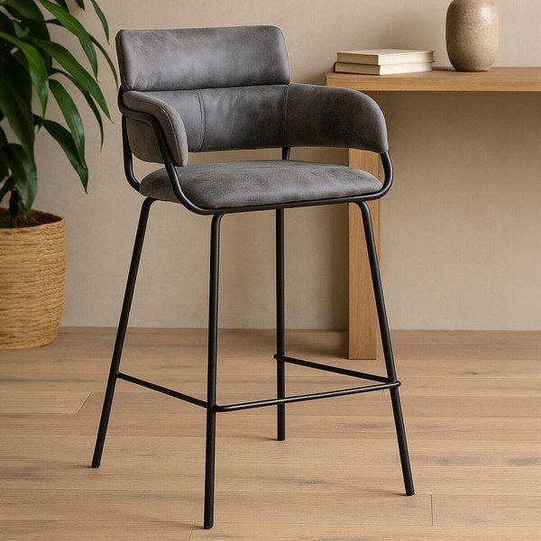 Czarny/szary tapicerowany hoker Tamzin – Premier Housewares-image-3
