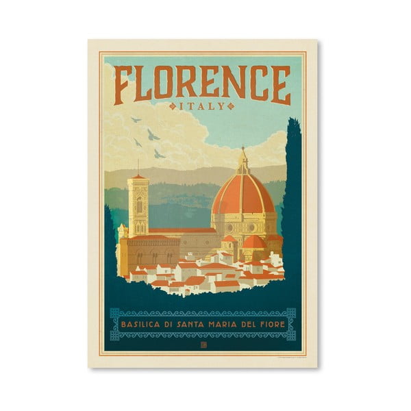 Plakat Americanflat Florence Italia, 42x30 cm