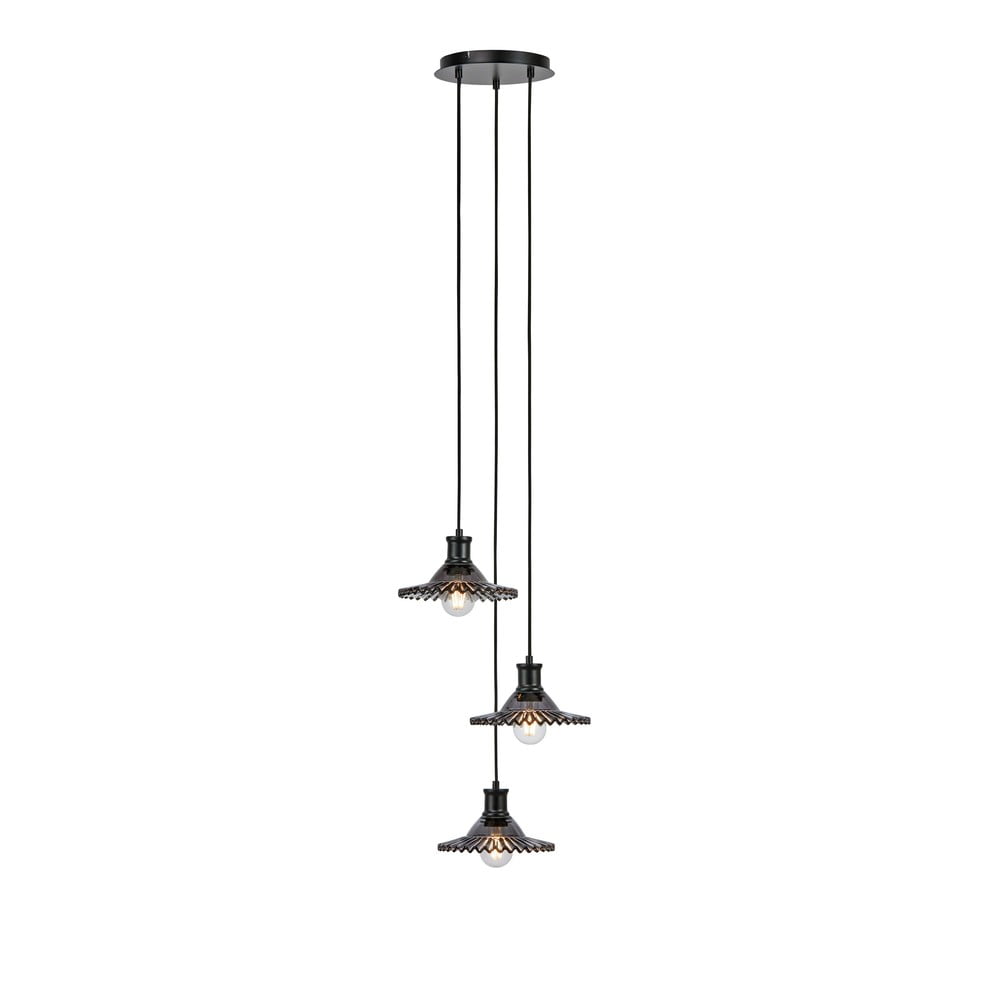 Czarna lampa wisząca ze szklanym kloszem ø 22 cm Novia – Markslöjd