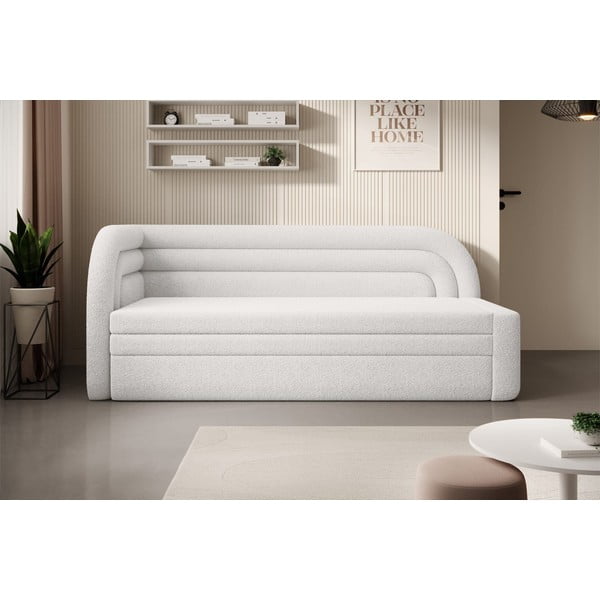 Kremowa rozkładana/ze schowkiem sofa z materiału bouclé lewostronna 223 cm Fabillo – ELTAP-image-1