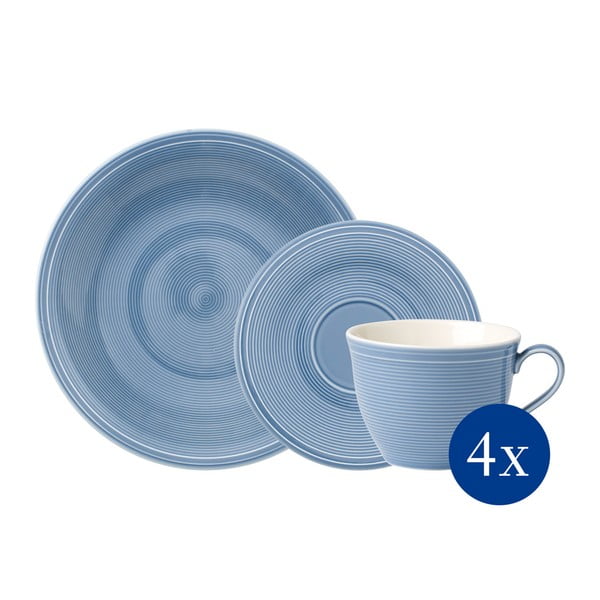 12-częściowy niebieski porcelanowy serwis kawowy Like by Villeroy & Boch Group