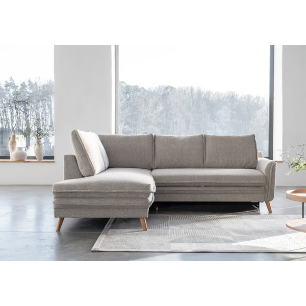 Beżowy rozkładany narożnik (lewostronny) Charming Charlie – Miuform-image-1