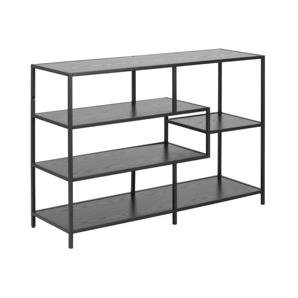 Czarny regał w dekorze jesionu 114x78 cm Seaford – Actona-image-2