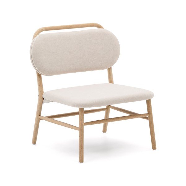 Beżowy fotel z tkaniny szenilowej Helda – Kave Home