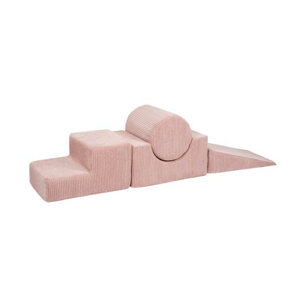 Różowy sztruksowy piankowy plac zabaw 4 szt. wysokość 30 cm 45x170 cm Montessori – Meowbaby