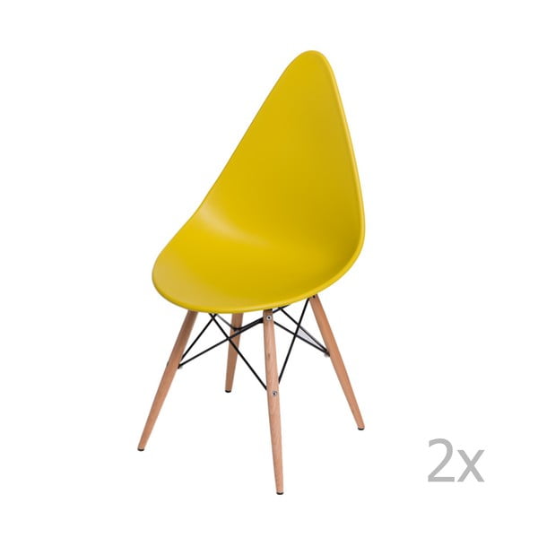 Zestaw 2 żółtych krzeseł D2 Rush DWS