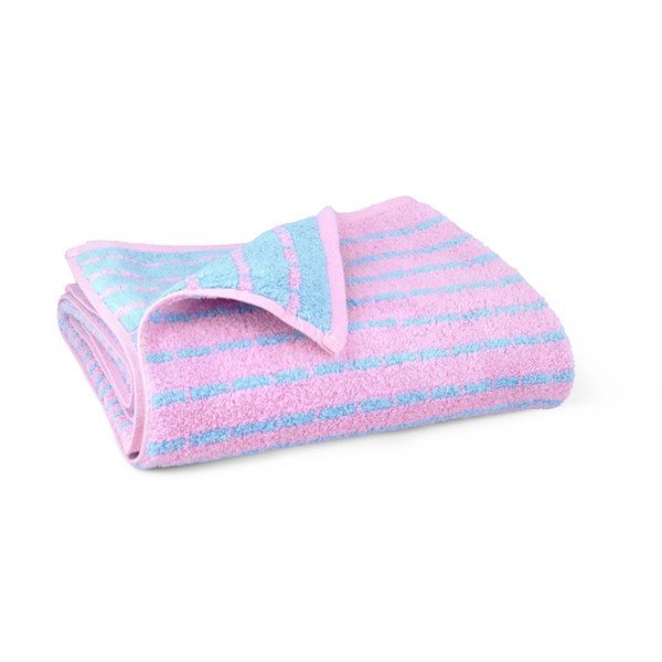 Niebieski/różowy ręcznik kąpielowy z mieszanki bambusa frotte 70x140 cm Nuance – JUNA