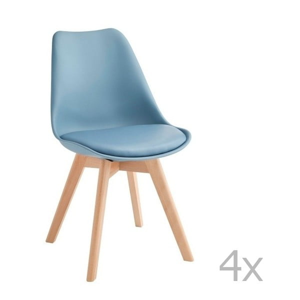 Zestaw 4 niebieskich krzeseł Design Twist Tom
