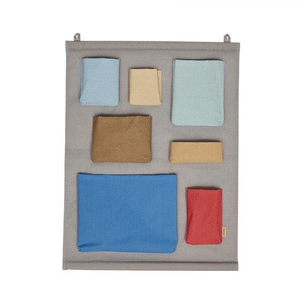 Szary tekstylny organizer wiszący 60x2x80 cm Saga – OYOY Mini