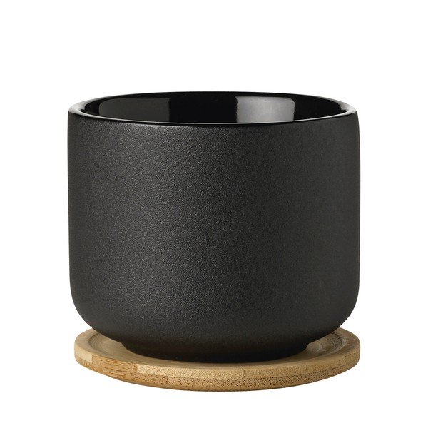 Czarna kamionkowa filiżanka do cappuccino 200 ml Theo – Stelton