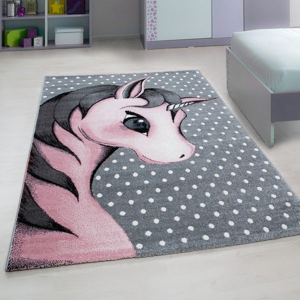 Różowo-szary dywan dziecięcy 80x150 cm Kids – Ayyildiz Carpets-image-1