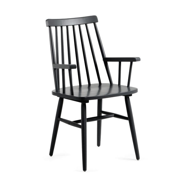Czarne krzesło z drewna kauczukowego Kave Home Kristie