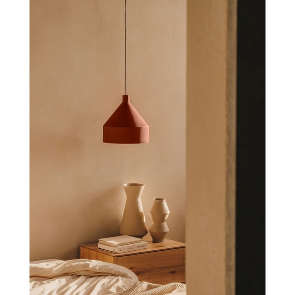 Lampa wisząca w kolorze terakoty z metalowym kloszem ø 30 cm Peralta – Kave Home-image-1