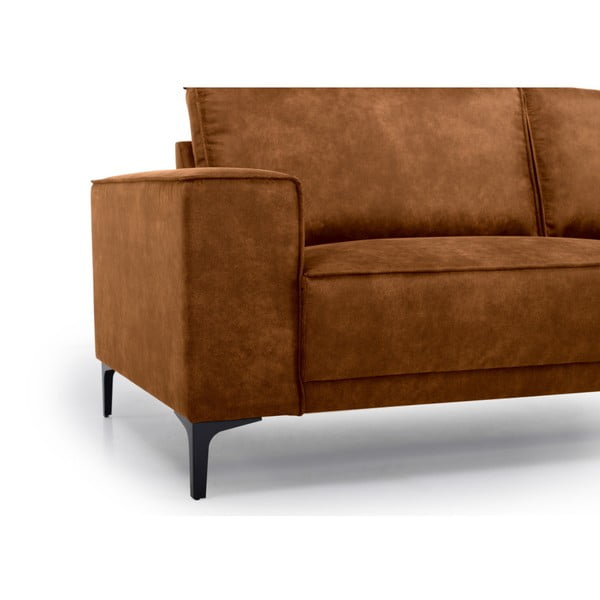Koniakowa sofa z imitacji skóry 164 cm Copenhagen – Scandic-image-4