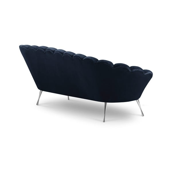 Granatowa asymetryczna sofa z aksamitnym obiciem Interieurs 86 Varenne, 224 cm-image-4
