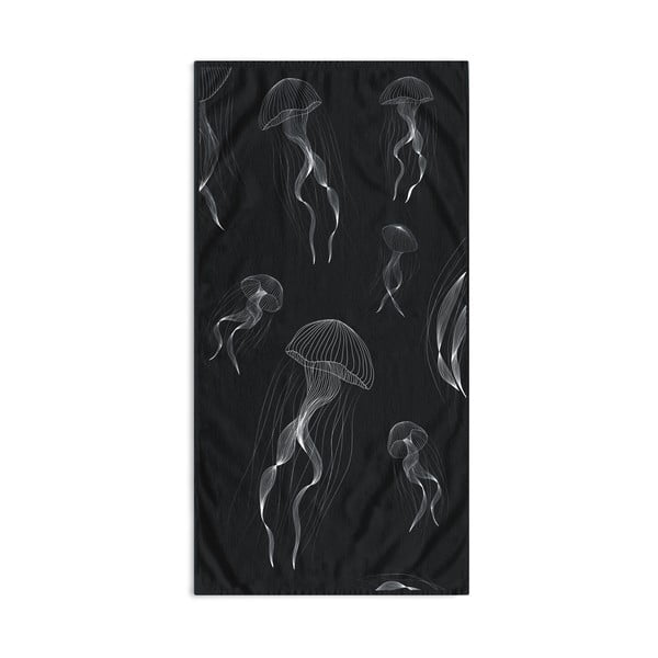 Czarno-biały ręcznik plażowy 90x180 cm Jellyfish – DecoKing